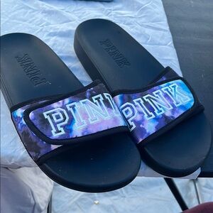 Pink VS Women Tie-Dye Slide Sandals